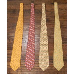 Salvatore Ferragamo & Robert Talbott Patter Men's Silk Ties Lot of 4 READ